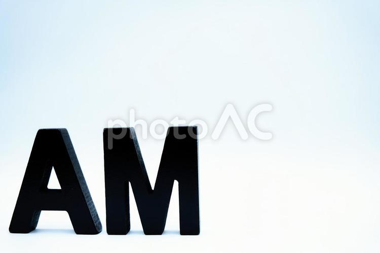 amの文字とコピースペース am,pm,時刻の写真素材