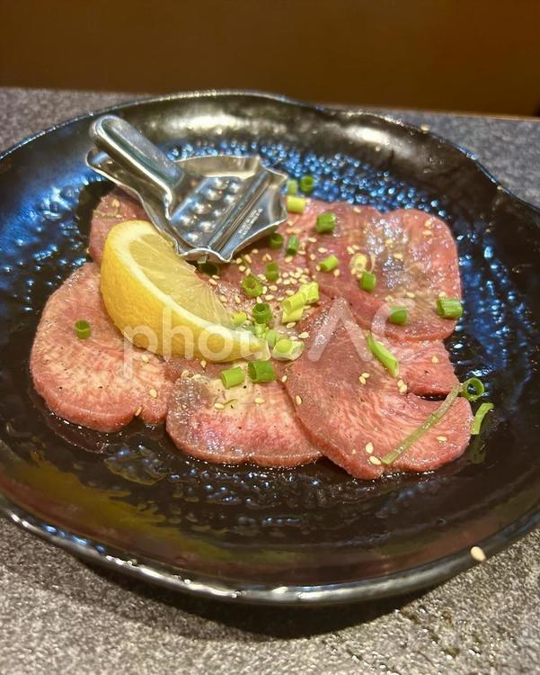 焼肉屋さんの牛タン塩 焼肉,肉,お肉の写真素材