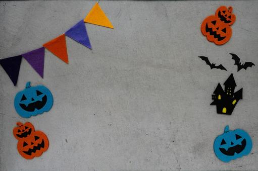 コンクリ背景のハロウィンデコレーション コンクリ背景のハロウィンデコレーション ハロウィン,ジャックオランタン,かぼちゃの写真素材