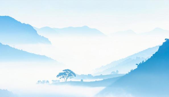 青色と白色の山々の風景の写真