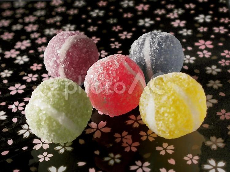 和雑貨　桜千代紙とみぞれ玉 和,みぞれ玉,キャンディーの写真素材