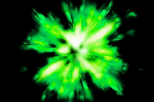 グリーンの光の衝撃 光,エフェクト,爆発の写真素材