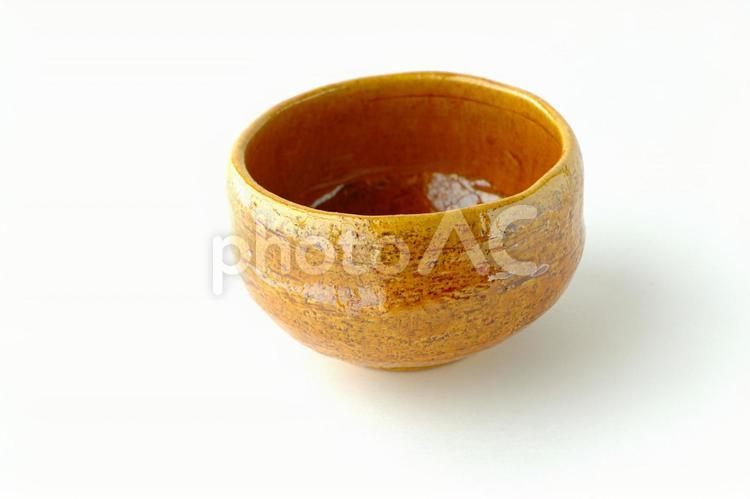 大樋焼飴釉の抹茶茶碗 抹茶,茶碗,大樋焼の写真素材