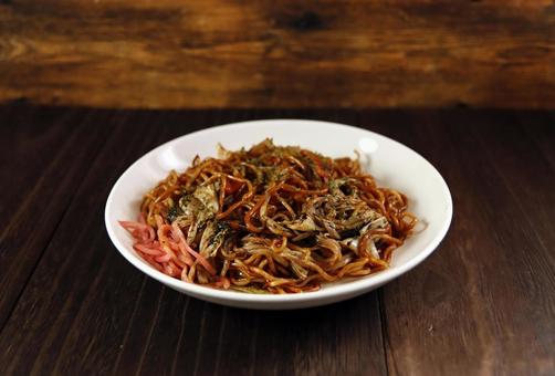 屋台風焼きそばの料理皿 屋台風焼きそばの料理皿 焼きそば,料理,麺の写真素材