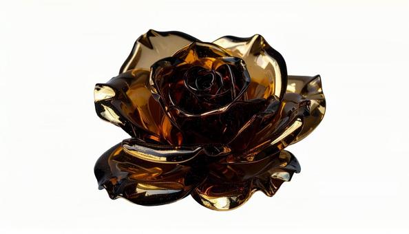 黒と金のガラス薔薇(背景透過) 黒と金のガラス薔薇(背景透過)の写真