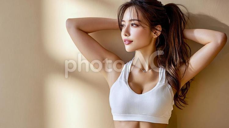 美ボディの女性が見せる自信と輝きの瞬間 女性,美しい,綺麗の写真素材