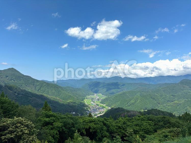 梅雨明けの小代区 梅雨明け,香美町,小代区の写真素材