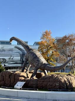 秋の昼間　福井駅前　恐竜広場 秋の昼間,市街地,駅ビルの写真素材