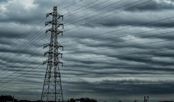 曇天・鉄塔の写真