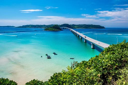角島大橋 角島大橋 山口県,橋,観光地の写真素材