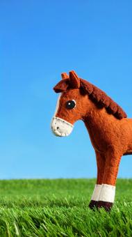 午(茶色い馬)縦画像 午(茶色い馬)縦画像の写真
