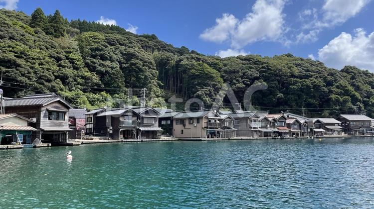 【兵庫】伊根の風景 伊根,山,海の写真素材