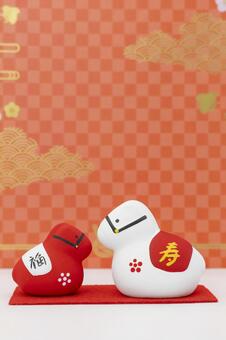 和柄と午年の置物 午年,干支,正月の写真素材