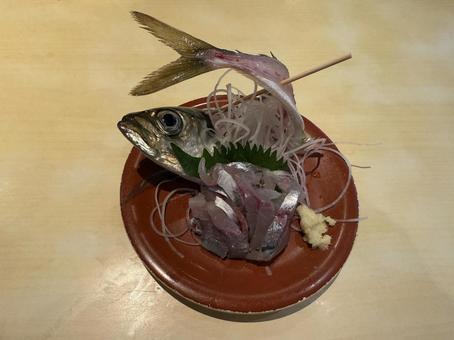鯵 刺身 鯵 刺身の写真