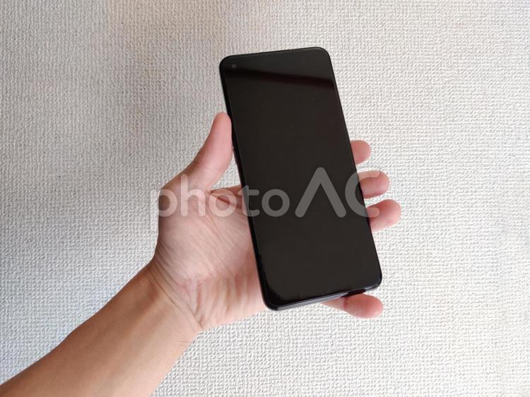 腱鞘炎になるスマホの持ち方　０２ スマホ,スマートフォン,smartphoneの写真素材
