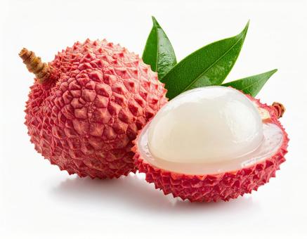 ライチフルーツ むかれた果物 白背景 ライチフルーツ むかれた果物 白背景の写真