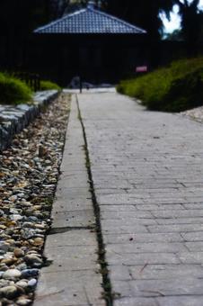 Photo, cobblestone, path, park, 