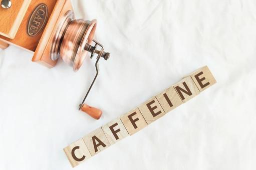 カフェインのイメージ カフェインのイメージ カフェイン,コーヒー,コーヒーミルの写真素材
