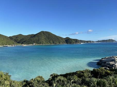 展望台から見た夏の海 展望台から見た夏の海 夏,ブルー,ケラマブルーの写真素材