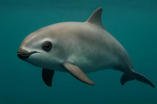 絶滅寸前の希少種、コガシラネズミイルカ 絶滅寸前の希少種、コガシラネズミイルカの写真