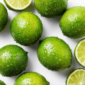みずみずしいライムの集合の写真