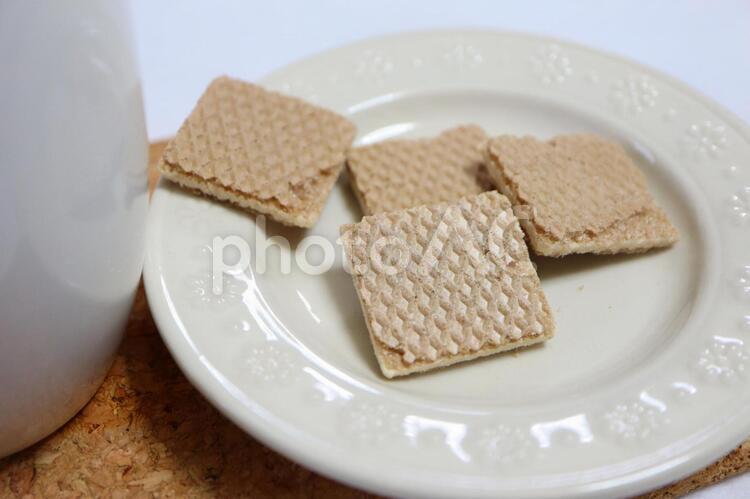 ウエハース ウエハース,食べ物,おやつの写真素材
