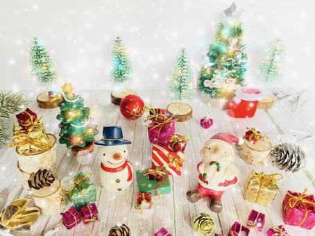 メリークリスマス メリークリスマス クリスマス,クリスマスツリー,サンタクロースの写真素材