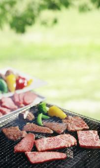 BBQ BBQ バーベキュー,焼き肉,アウトドアの写真素材