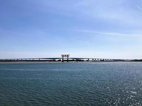 静岡県 浜名湖大橋 静岡県 浜名湖大橋 海,空,静岡県の写真素材