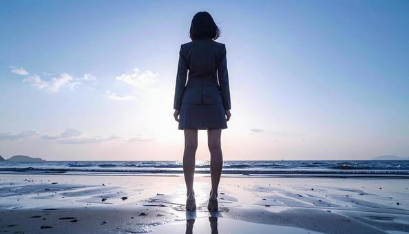 未来を見つめ希望を抱くビジネスマン後ろ姿 未来を見つめ希望を抱くビジネスマン後ろ姿の写真