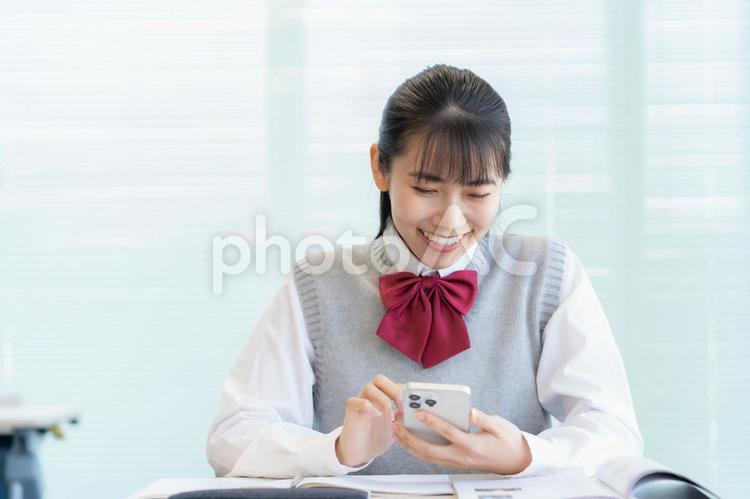 学校で勉強をする女子高生 教育,塾,勉強の写真素材