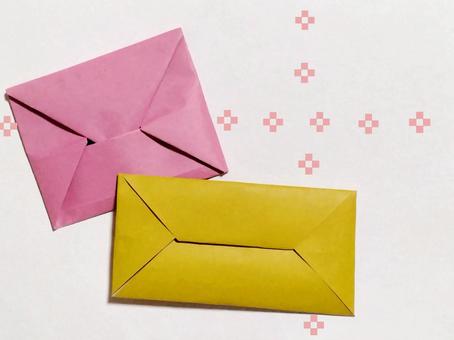 カラフル折り紙ポチ袋 折り紙,ポチ袋,お年玉袋の写真素材