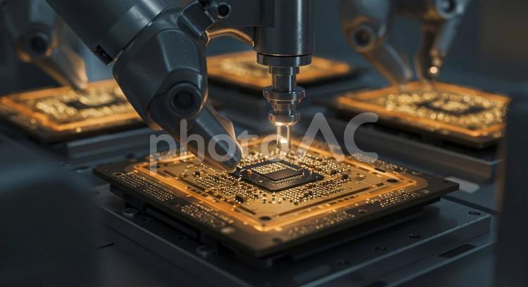 AI半導体製造装置　チップマウンター ai,半導体,製造装置の写真素材