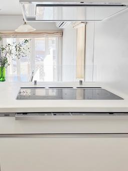 Photo, face-to-face kitchen, ih cooking heater, ih conditioner, 