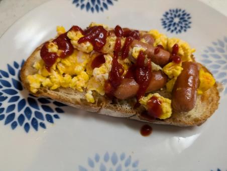 Egg and sausage breakfast, JPG Egg and sausage breakfast, JPG
