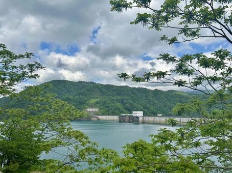 玉川ダム 玉川ダム 新緑,玉川ダム,秋田県の写真素材