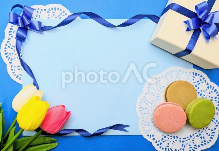 カード　（ホワイトデーイメージ）④ ホワイトデー,whiteday,チューリップの写真素材