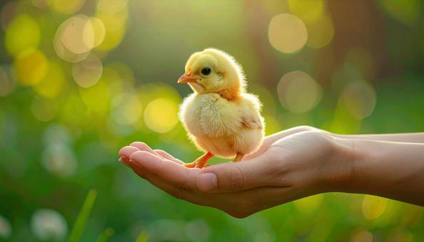 かわいいヒヨコの写真