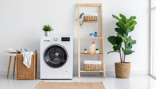 おしゃれなランドリールームの写真