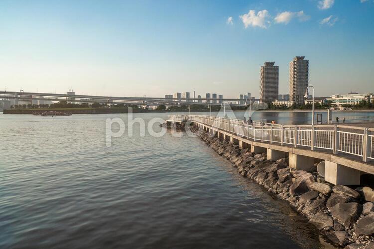お台場海浜公園の桟橋012 桟橋,お台場,海面の写真素材