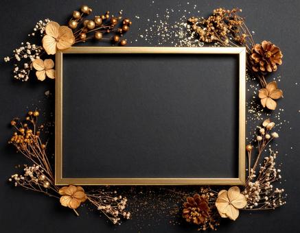 ドライフラワーのテキストフレーム ドライフラワーのテキストフレームの写真