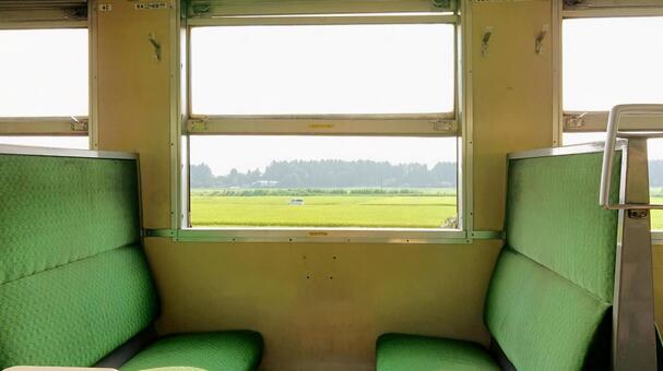 ローカル線の車窓05 鉄道,景色,車窓の写真素材