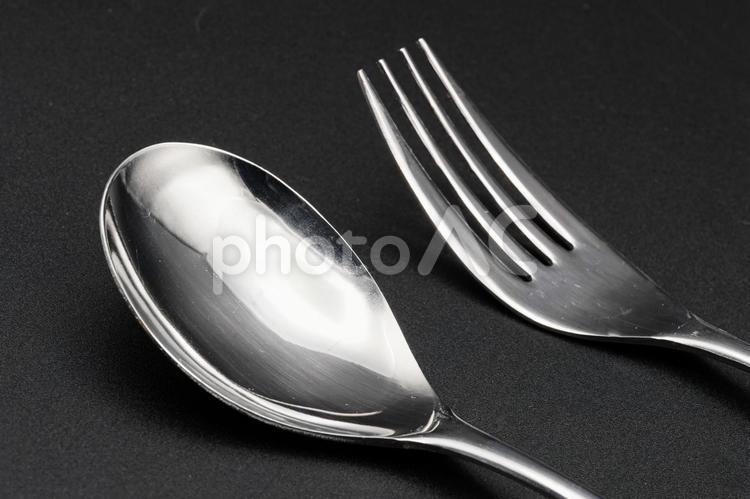 フォークとスプーン 食器,スプーン,フォークの写真素材