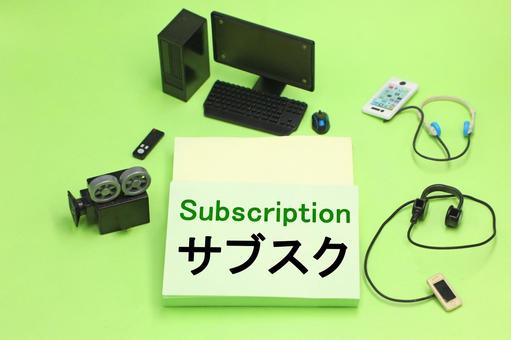 Subscriptionの文字素材 サブスク,subscription,音楽の写真素材