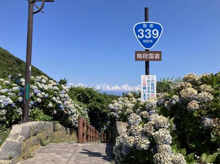 階段国道 階段国道 339,竜飛岬,白亜円形の写真素材