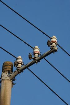 田舎の電柱と電線 田舎の電柱と電線 電柱,電線,田舎の写真素材