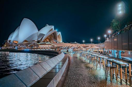 シドニーオペラハウスの夜の光景 シドニーオペラハウスの夜の光景 シドニー,オペラハウス,夜景の写真素材