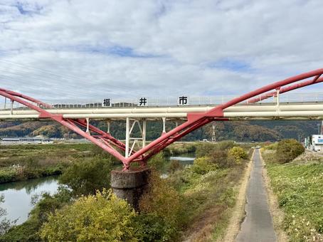 11月末の昼間　晩秋の福井県の郊外の景色 11月末,畑,田んぼの写真素材