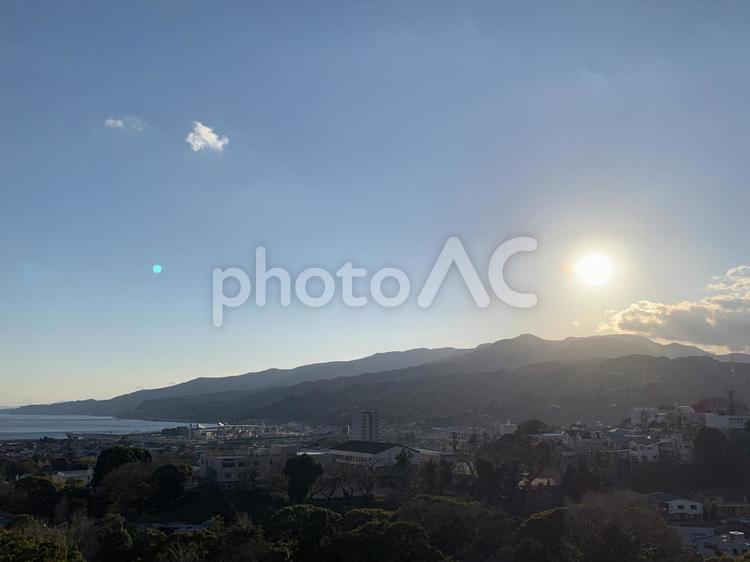 冬の街と空 空,風景,天気の写真素材