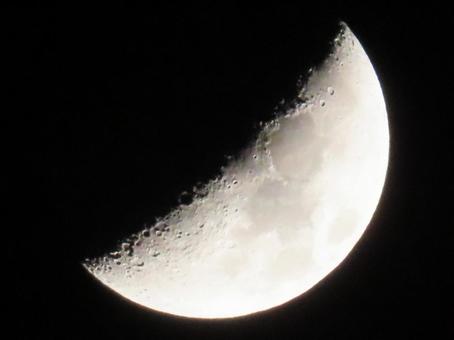 夜空に浮かぶ上弦の月 夜空に浮かぶ上弦の月の写真